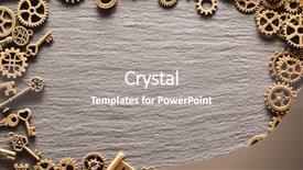  Presentation with gear wheels - Slides with cogwheels gear wheels and keys background and a gray colored foreground