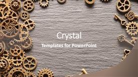  Presentation with gear wheels - Presentation theme having cogwheels gear wheels and keys background and a gray colored foreground