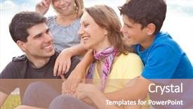  Presentation with fun - PPT theme enhanced with coherence - cute family having fun background and a  colored foreground