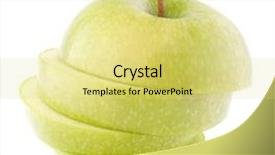  Presentation with green apple - Slides consisting of coherence - green sliced apple isolated background and a  colored foreground