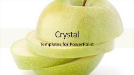 Presentation with white and green generic - Cool new PPT layouts with coherence - green sliced apple isolated backdrop and a  colored foreground