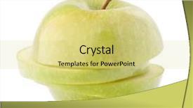  Presentation with fresh water splash green apple isolated white - Cool new presentation theme with coherence - green sliced apple isolated backdrop and a  colored foreground