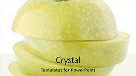  Presentation with earth science green and white - Presentation theme with coherence - green sliced apple isolated background and a  colored foreground