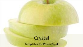  Presentation with green apple - PPT theme consisting of coherence - green sliced apple isolated background and a  colored foreground