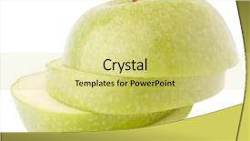  Presentation with green apple - Slides featuring coherence - green sliced apple isolated background and a yellow colored foreground