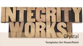  Presentation with integrity - Beautiful presentation design featuring coherence - integrity works - isolated text backdrop and a coral colored foreground