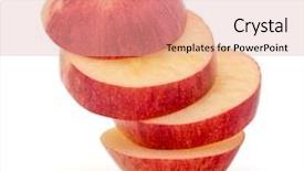  Presentation with red and white - Theme having coherence - red sliced apple isolated background and a lemonade colored foreground
