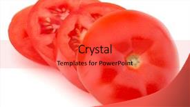  Presentation with tomato - Slide set featuring coherence - sliced tomato tower isolated background and a red colored foreground