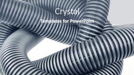  Presentation with pipe - Presentation theme having coil-of-plastic-hose-pipe background and a ocean colored foreground