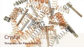  Presentation with mechanical - Colorful slide deck enhanced with coil springs of various sizes backdrop and a lemonade colored foreground