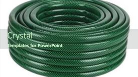  Presentation with flexible - Presentation featuring coiled-flexible-tube-watering-garden background and a ocean colored foreground