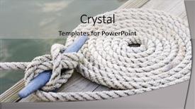  Presentation with dock - Theme having coiled mooring line tied around cleat on a wooden dock background and a light gray colored foreground