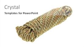  Presentation with hanging rope pictures white - Presentation design featuring coiled-stripednylon-rope-isolated background and a white colored foreground