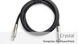  Presentation with cable drum - Slide set featuring coiled-usb-c-cable-isolated background and a white colored foreground