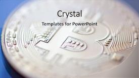  Presentation with bitcoin - Presentation design featuring coin extreme closeup macro gold background and a  colored foreground