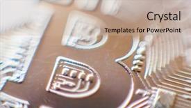  Presentation with money bitcoin crypto currency gold - Colorful presentation theme enhanced with coin extreme closeup macro gold backdrop and a  colored foreground