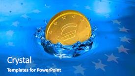  Presentation with water management - Cool new slide deck with coin falling to the water backdrop and a teal colored foreground