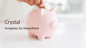  Presentation with piggy bank broken piggybank - Slide set featuring coin inside of piggy bank background and a lemonade colored foreground