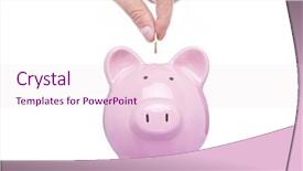  Presentation with piggy bank - Slide set having coin into pink piggy background and a lemonade colored foreground