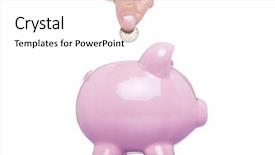  Presentation with pink white - Beautiful presentation design featuring coin into pink piggy backdrop and a white colored foreground