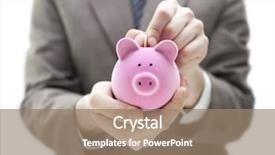  Presentation with piggy bank - Cool new presentation theme with coin into the piggy bank backdrop and a coral colored foreground