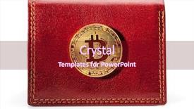  Presentation with bitcoin - PPT layouts consisting of coin isolated on the white background and a crimson colored foreground