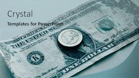  Presentation with euro - PPT theme featuring coin-of-1-euro background and a light blue colored foreground