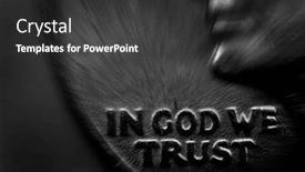  Presentation with trust god - Slides consisting of coin-of-silver-american-money background and a dark gray colored foreground