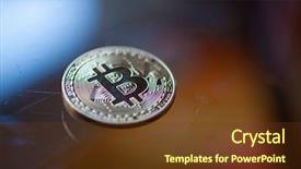  Presentation with chain - Cool new PPT theme with coin on glass table gold backdrop and a  colored foreground