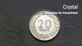  Presentation with slate - Presentation theme having singapore dollar coins - coin on the black slate background and a dark gray colored foreground