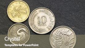  Presentation with slate - Presentation theme enhanced with singapore dollar coins - coin on the black slate background and a coral colored foreground