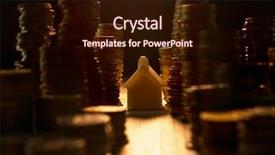  Presentation with investment money - PPT theme with coin stack saving investment money background and a wine colored foreground