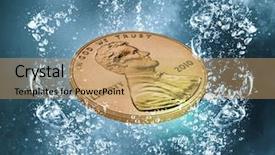 Presentation with under water - PPT theme featuring coin under water background and a coral colored foreground