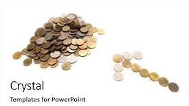  Presentation with gupta coins - Beautiful PPT theme featuring coins-and-coins-arrow backdrop and a white colored foreground
