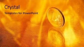  Presentation with reflection - Slides consisting of coins fallimg - coin of denomination 1 euros background and a gray colored foreground