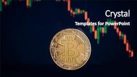  Presentation with bitcoins - PPT theme having coins fallimg - concept with bitcoins and falling background and a black colored foreground