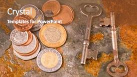  Presentation with world currency - Cool new presentation design with coins from around the world backdrop and a red colored foreground