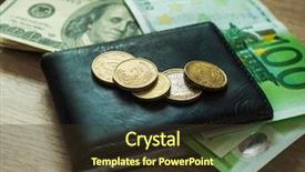  Presentation with euro - Amazing presentation theme having coins in a wallet personal backdrop and a tawny brown colored foreground