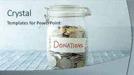  Presentation with glass - Beautiful slides featuring coins in glass money jar backdrop and a sky blue colored foreground