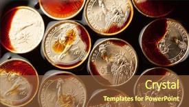  Presentation with crude oil - Beautiful theme featuring coins in the crude oil backdrop and a  colored foreground