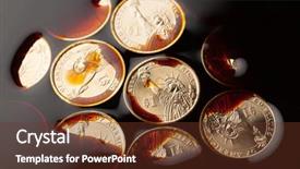  Presentation with crude oil - Slide deck featuring coins in the crude oil background and a  colored foreground