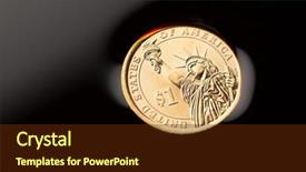  Presentation with crude oil - Presentation theme consisting of coins in the crude oil background and a  colored foreground