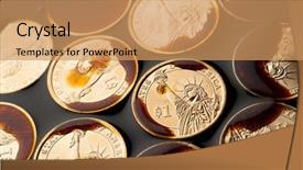  Presentation with crude oil - Beautiful presentation design featuring coins in the crude oil backdrop and a  colored foreground