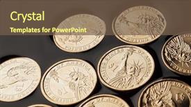  Presentation with crude oil - Colorful presentation enhanced with coins in the crude oil backdrop and a  colored foreground