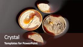  Presentation with crude oil - Audience pleasing PPT layouts consisting of coins in the crude oil backdrop and a  colored foreground