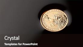  Presentation with crude oil - Cool new PPT layouts with coins in the crude oil backdrop and a wine colored foreground