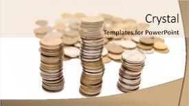  Presentation with blank whiteboard isolated on white - Cool new presentation with coins isolated on white background backdrop and a  colored foreground