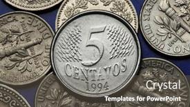  Presentation with brazil - Beautiful presentation design featuring coins-of-brazil-brazilian-five backdrop and a dark gray colored foreground