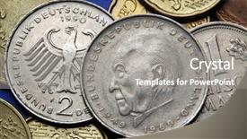  Presentation with german - Audience pleasing presentation theme consisting of coins of germany german statesman backdrop and a gray colored foreground