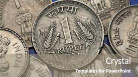  Presentation with india - Theme featuring coins of india two stalks background and a gray colored foreground
